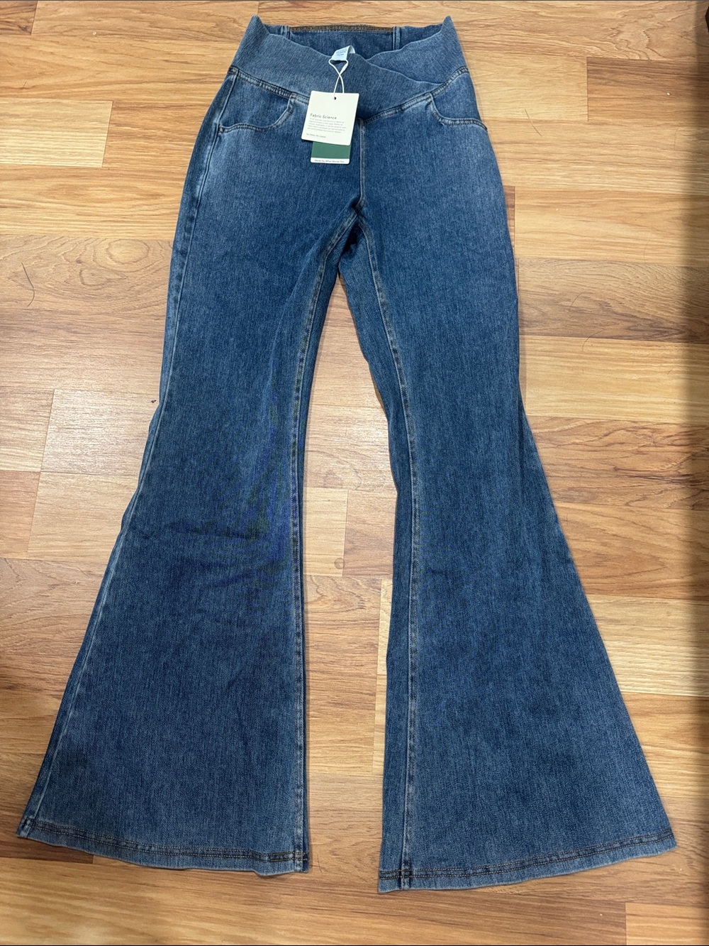 HALARA Dark Blue High-Rise Flare Pull On Jeans